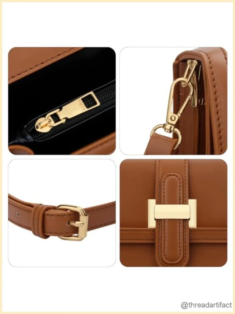 Vegan PU Leather Crossbody Bag with Top Handle and Adjustable Strap
